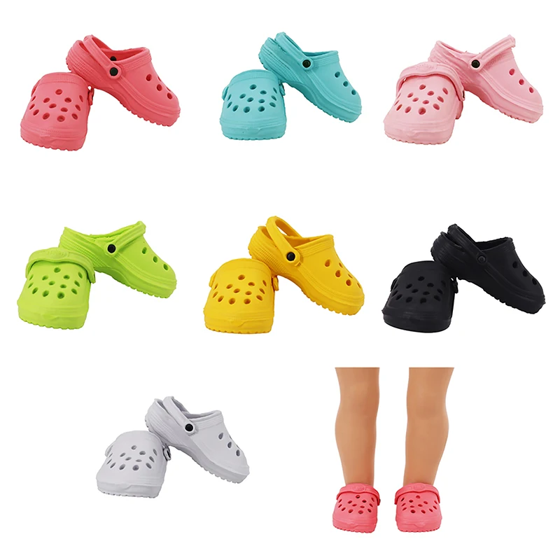 

1Pair 18" Doll Sandals Mini Hole Shoes DIY Dressing Doll Toys Colorful Beach Shoes Doll Decors Doll Accessories