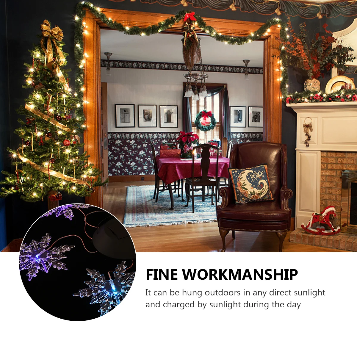 

1pc Snowflake Solar Light Led Wind Chime Hanging Outdoor Decorative Lamp Color Changing For Garden Yard Christmas Decoration