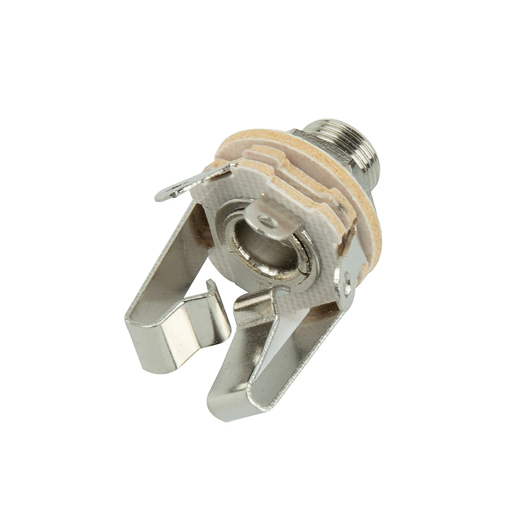 6 35mm 3 Pole Stereo Electric Guitar Jack Socket Connector Panel Mount Designed for Active Pickup Guitar and Bass Guitar