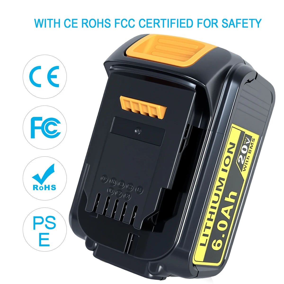 Pro DeWalt 18V aku nářadí 6,0 Ah DCB200 DCB184 DCB181 Náhradní lithium-iontová baterie pro DeWalt MAX XR elektrické nářadí lithiová baterie - náhled 2