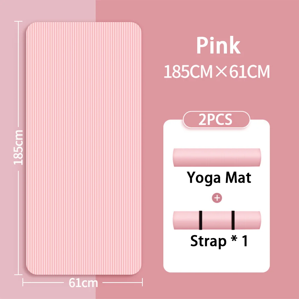 Tapis de yoga NBR antidérapant de 8 mm, style épais pour débutants, tapis de yoga à domicile pour le sport, la danse, équipement de tapis de sol de fitness