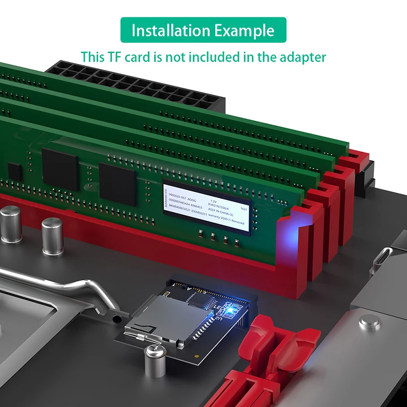 Micro SD T-Flash Card TF SDHC SDXC to NGFF M.2 Key A-E Adapter Reader 2230 Size Converter with LED Indicator for Laptop Computer