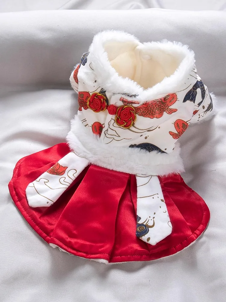 

Зимняя теплая одежда, синяя кукла, одежда для домашних животных, майса, новогодняя праздничная одежда для собак, одежда из полиэфирного волокна для домашних животных