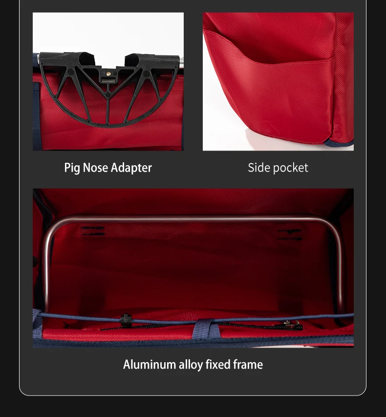 Brompton Faltrad 2602 Kleiner Mini-Vorderkorb Wasserdichte Abnehmbare Handtasche mit Schweinsnase-Adapter – Detail 10