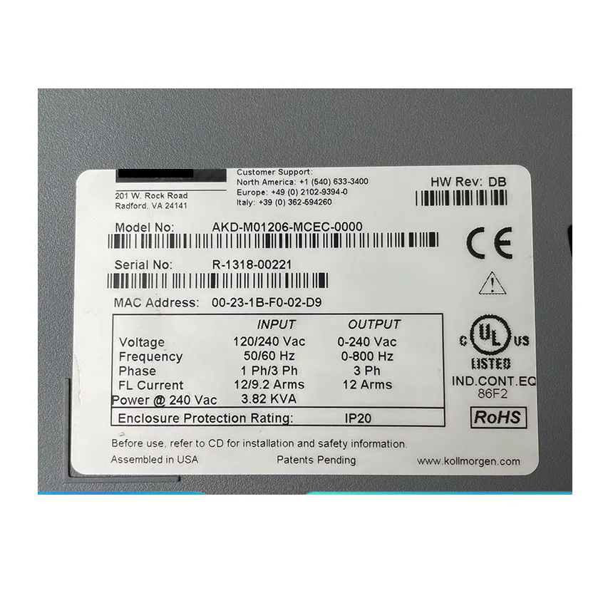 AKD-M01206-MCEC-0000 Servoaccionamiento