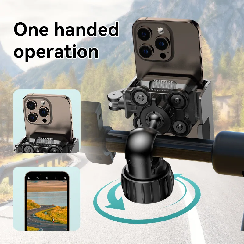 Supporto per telefono per moto per bici elettrica con smorzatore di vibrazioni Supporto per manubrio regolabile universale per bici elettrica, scooter