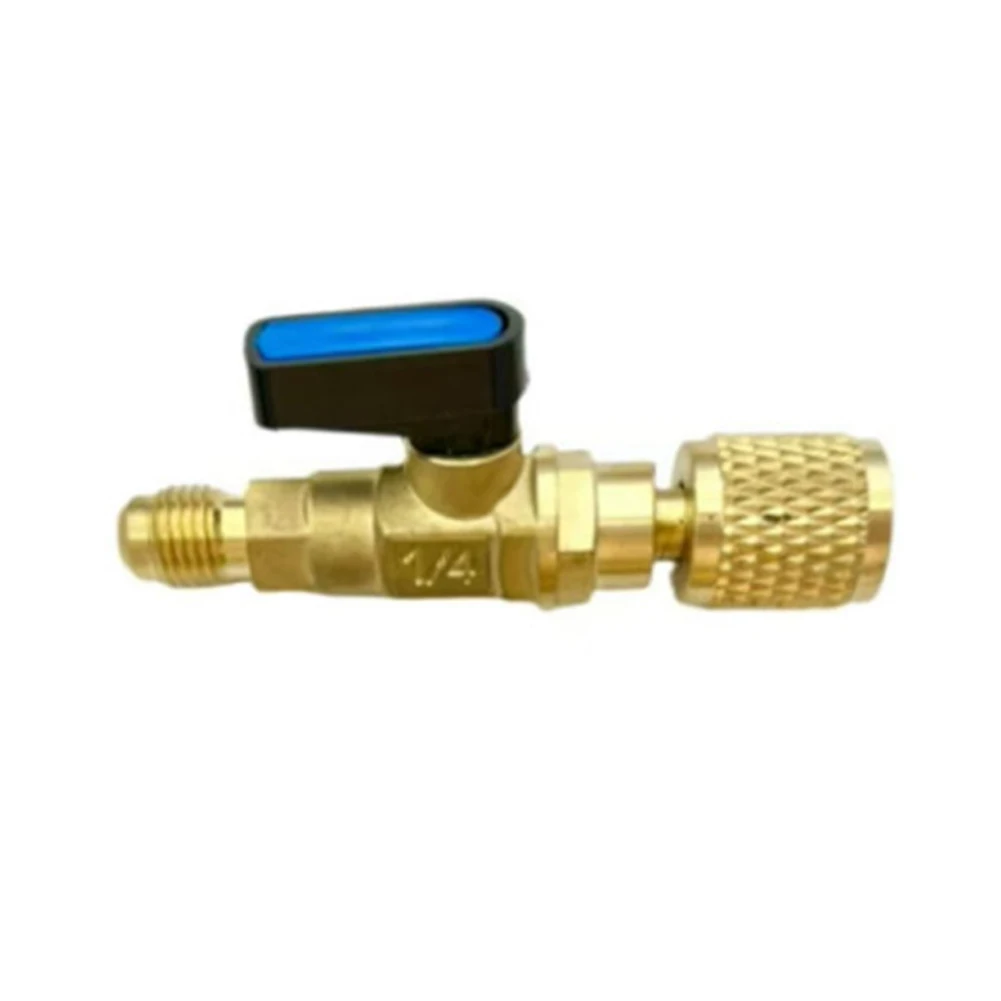 

1/4SAE Refrigerant Angled Shut-Off Ball Valves Adapter Fittings For Air Conditioning Systems R12 R22 R134A