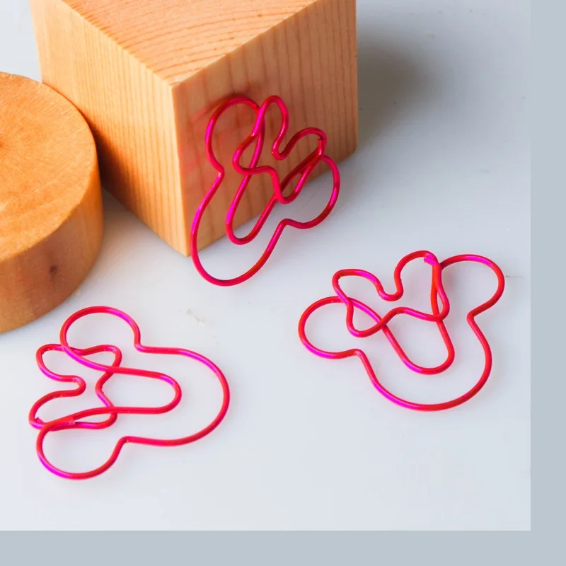 Red Color Mouse Cute Clip Paper Special-shaped Pin Clip Paper Clip Bookmark Office Accessories Paperclips Metal Paper Clips