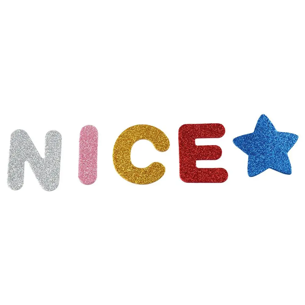 140pcs Craft EVA Glitter Foam Letter Stickers Colorful 1.7inch Alphabet Stickers A-Z Self-Adhesive for Scrapbooks,Cards
