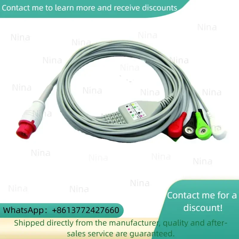Cable for Bionet BM3 Measurement Pulse Rate Sensor Module Cable3/5 Leads AHA IEC