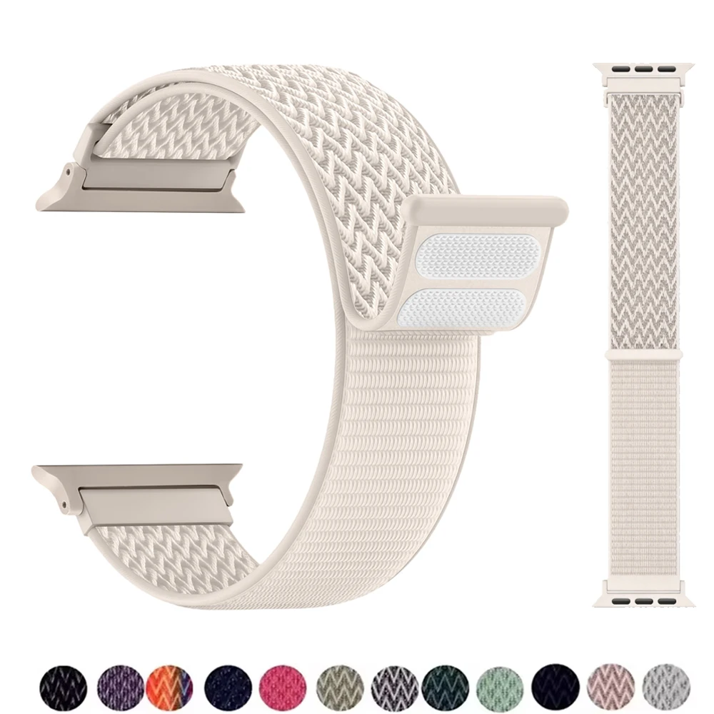 Bracelet pour Apple Watch, compatible avec les tailles 46mm, 44mm, 45mm, 40mm, 42mm, 49mm, boucle en nylon sport, Correa iWatch Series 11, 10, 9, 8, 7, SE, Ultra, 3.