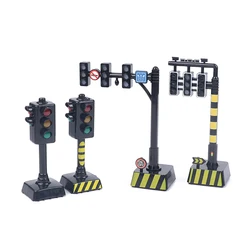 Traffic Road Sign Light Lamp Block Brick City Street View Accessories Signpost Barrier Speed Limit Indicator Warning Toys