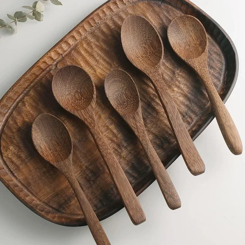 Wooden Spoon Set Rice Spoon Honey Stirrer Chicken Wing Wood Lacquerless Waxless Kitchen Utensils Accessories Dessert Spoon