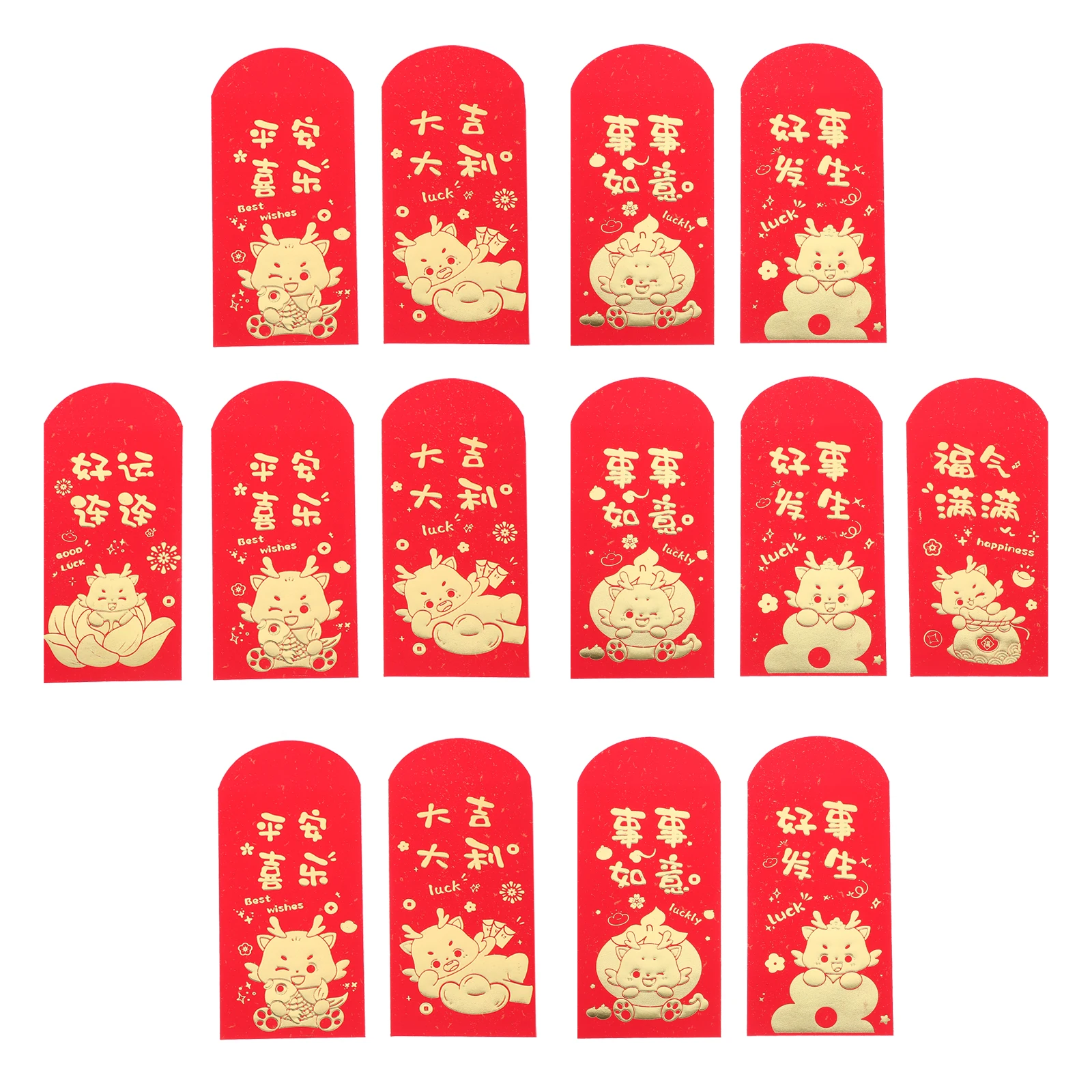 18 قطعة مغلف أحمر للعام الجديد 2024 التنين الصيني مخصص هدية ورقة المال جيب 6 كبير ألف يوان حزم مسطحة 3 مجموعات