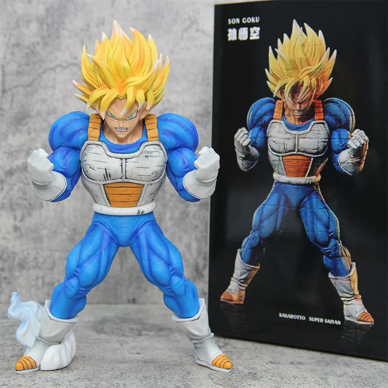 

26cm Anime Dragon Ball Goku Vegeta Muscles Figure PVC Super Saiyan Figurine Action GK Statue Model Collection Toy For Kids Gift