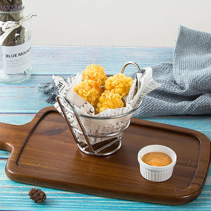 

French Fries Basket Snack Bucket Fried Chicken Chip Storage Basket Food Frying Basket Oil Strainer Creative Tableware Container