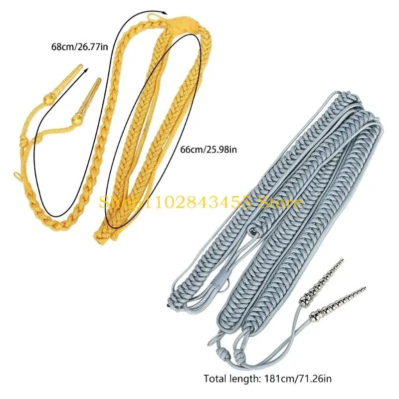 49MC Elegant Shoulder Epaulet Aiguillette Cord Uniform Epaulet Long Fringed for Stage