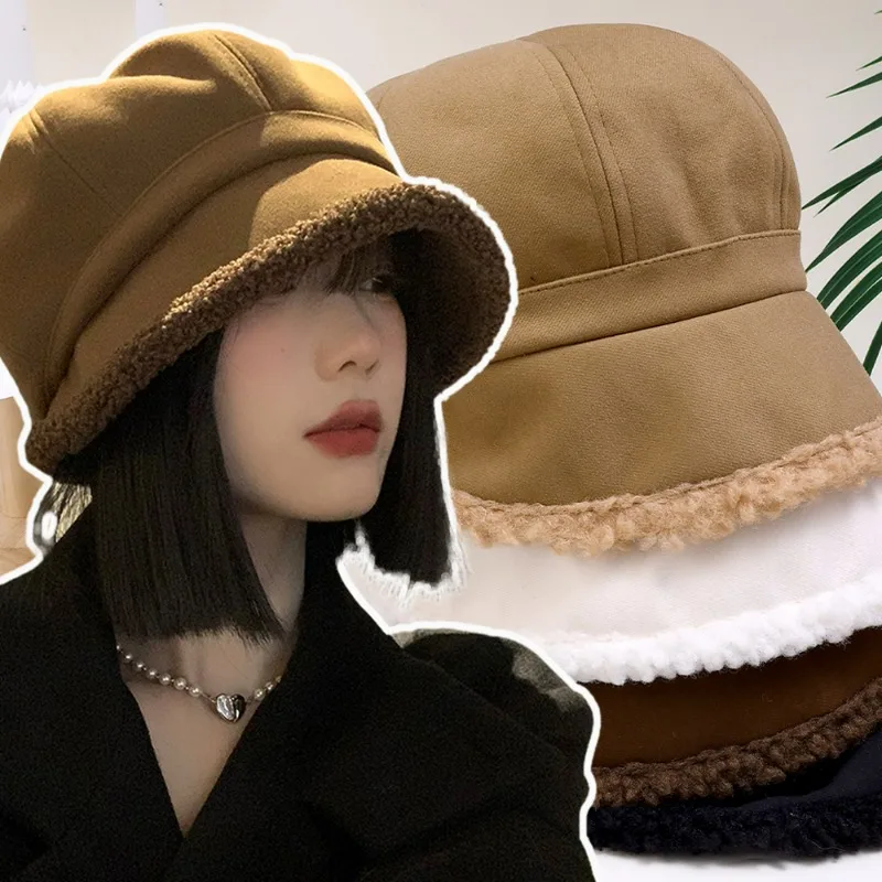 Winter Beret Hats Women Retro Solid Color Velvet Octagonal Hats Girls Thickened Warm High Quality Casual Hat Fashion Accessories