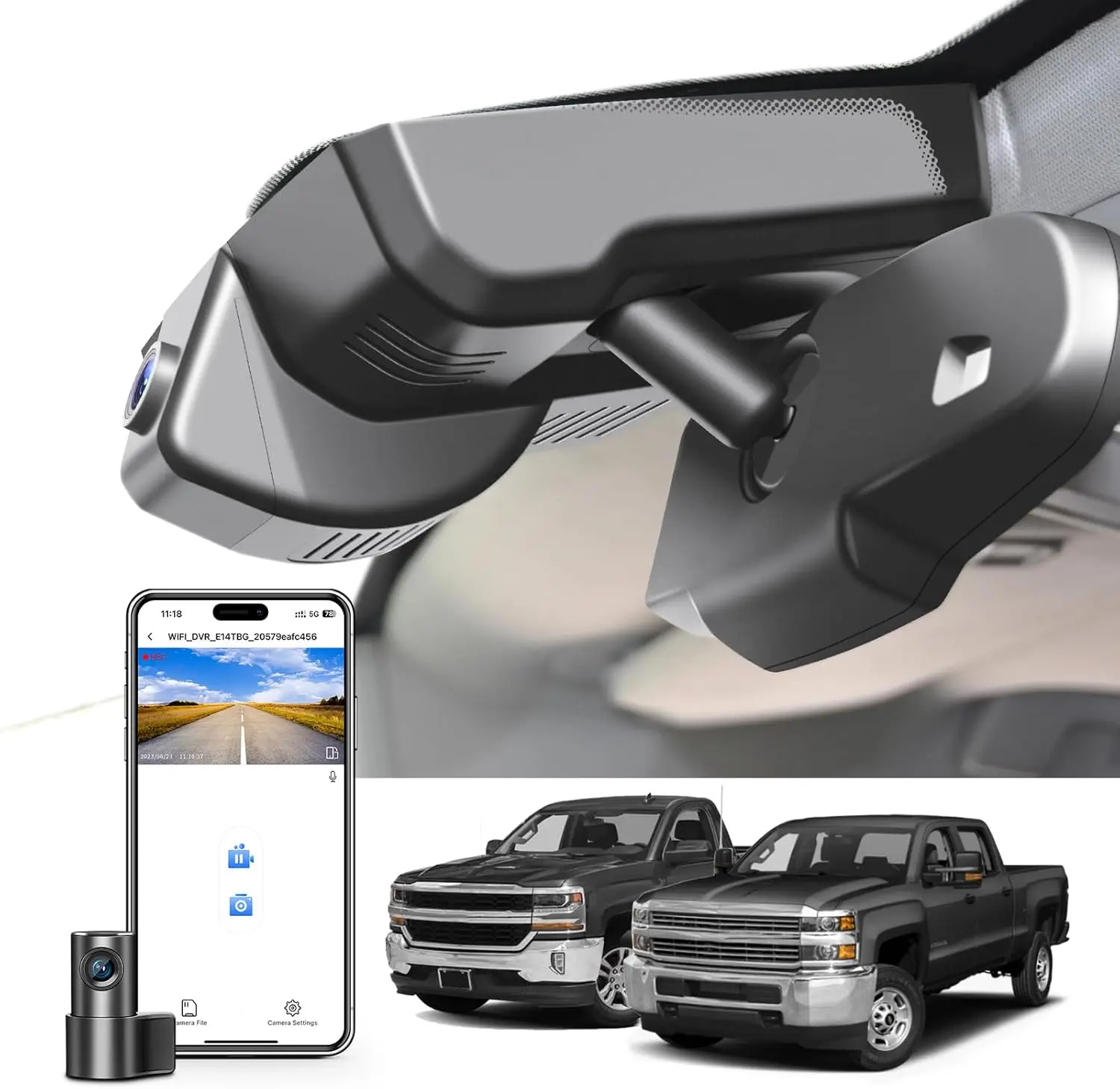 

Factory Front 4K+Rear 1080P Dash Cam Adapts Look 2 Way HD Video APP Loop Recording G-Sensor Easy to Set