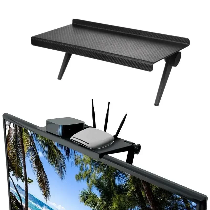 

1PC Hot Selling Computer and TV Screen Storage Rack Wireless Router Set-top Box Rack No Perforated Storage Bracket Divine Tool