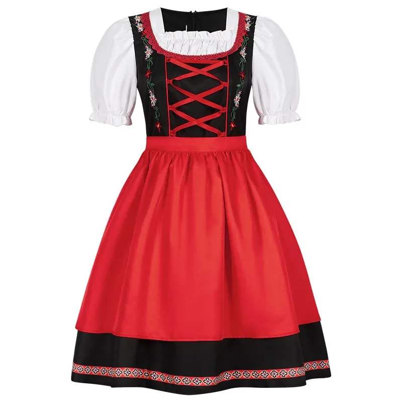 فستان نسائي ألماني Oktoberfest Dirndl كرنفال بافاري تقليدي للحفلات أزياء تنكرية للفتيات البيرة فساتين حمراء؛ 2'a,6.