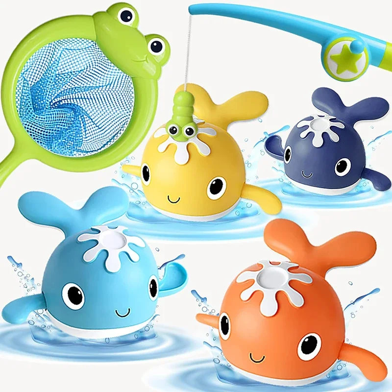 Baby Bath Toy Cute Animals Paddle Toys Kids Water Floating Fishing Toys Children Pool Party Interaction Magnet Fishing Game Toys