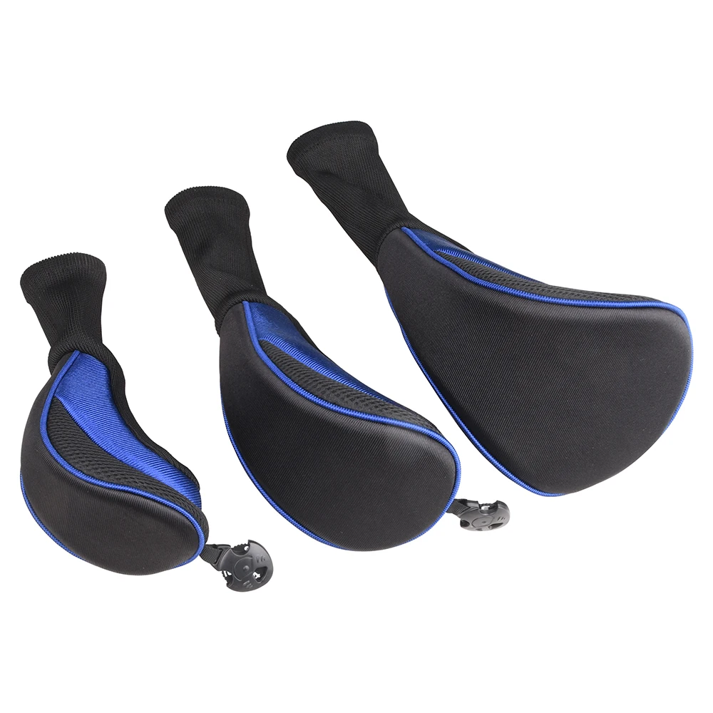 3 Stück/Set langhalsige Golfschlägerkopfhüllen, nummerierte Schlägerkopfhüllen aus Holz, langlebige Golfschläger-Schutzhüllen und Golfzubehör – Detail 6