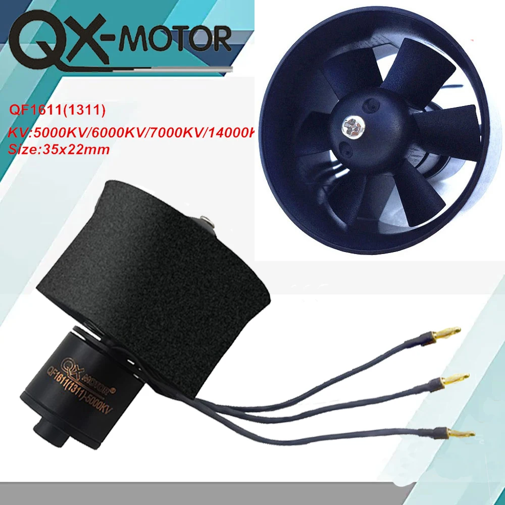 QX-Motor 30mm EDF 6 Blades Unit With QF1611 7000KV 14000KV 6000KV 5000KV Brushless Motor