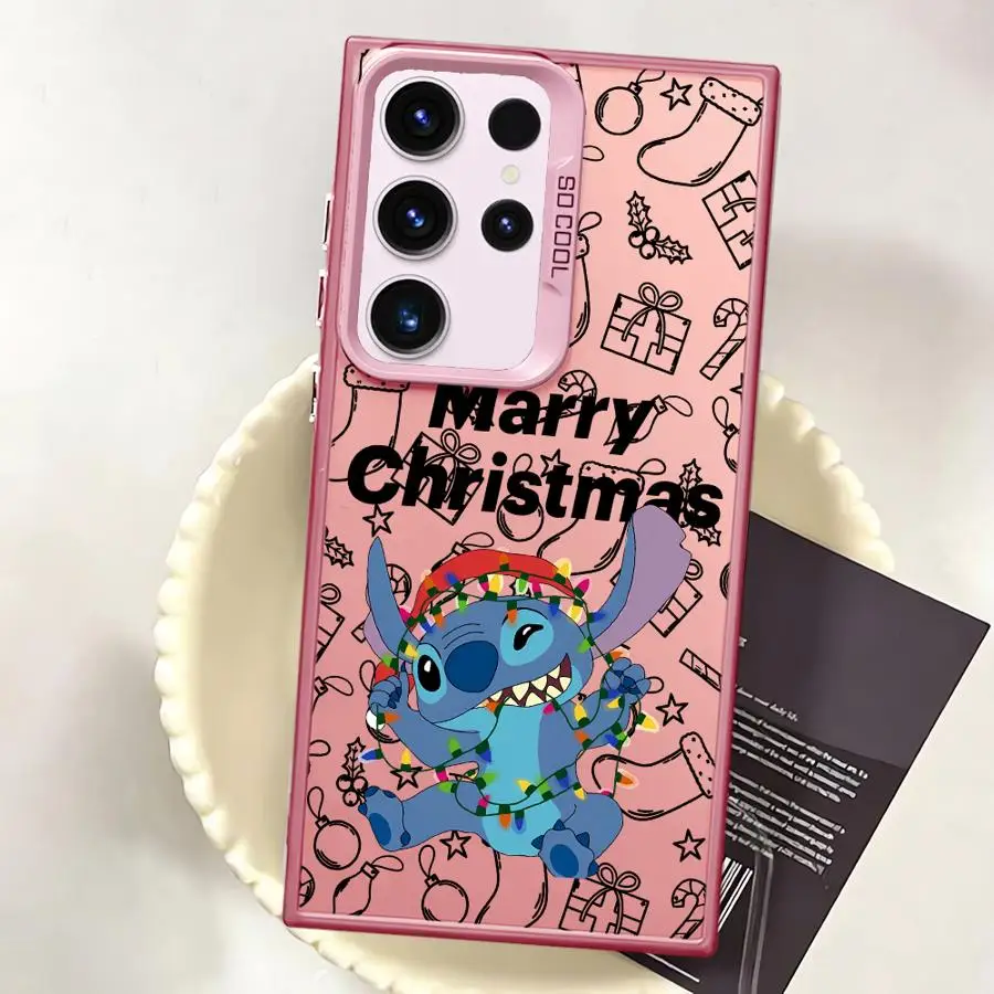 Soft Shell Case for Samsung Galaxy S25 S21 S23 S24Ultra S20 FE S22 Ultra Note 20 S25Plus S24 Stitch Christmas Cartoon