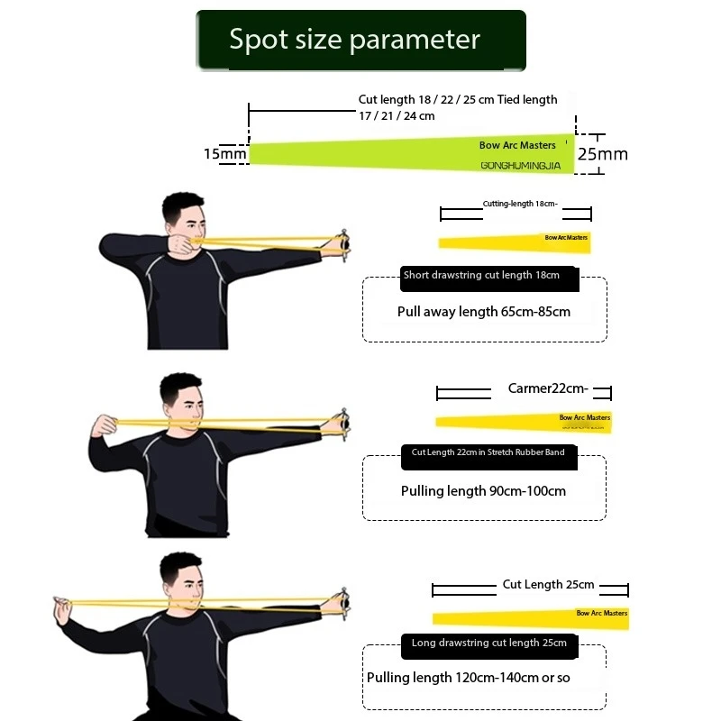 Bow Arc Master 2515 taper Fourth Generation, Flat Rubber Band, Violent Thickening, High Elasticity, Durable Slingshot 25 Large