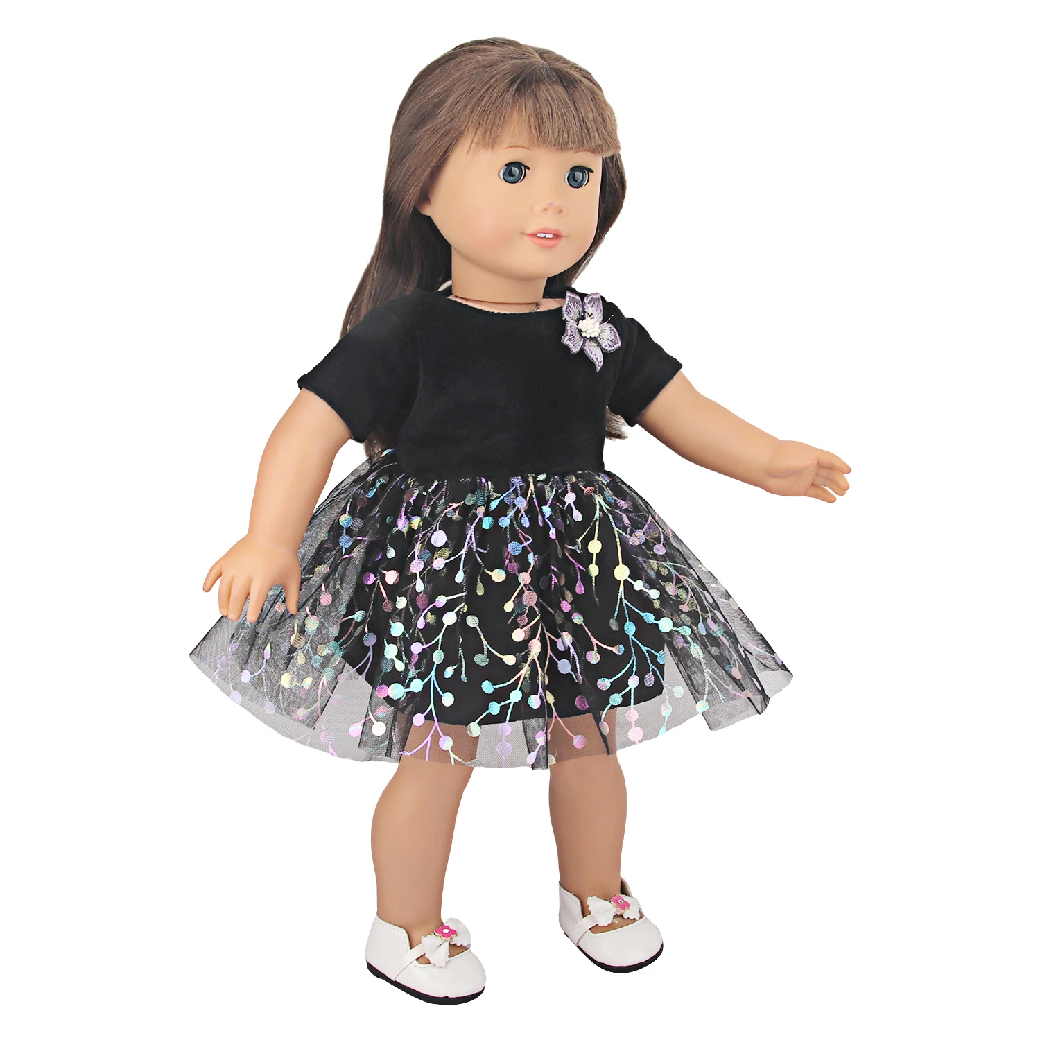 Cute Doll Clothes Set Denim Jacket Outfit,Bear Jumpsuit,Striped Dress& Party Gown for 18"American & 43cm Baby Newborn Girl Dolls