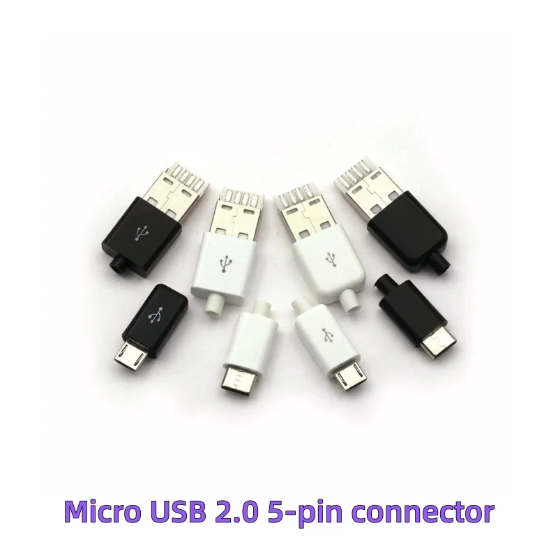 10Pcs USB Connectors Type C / Micro / USB 2.0 Type A Male Female Assembly Adapter DIY Soldering Repair Data Charging Plug Socket