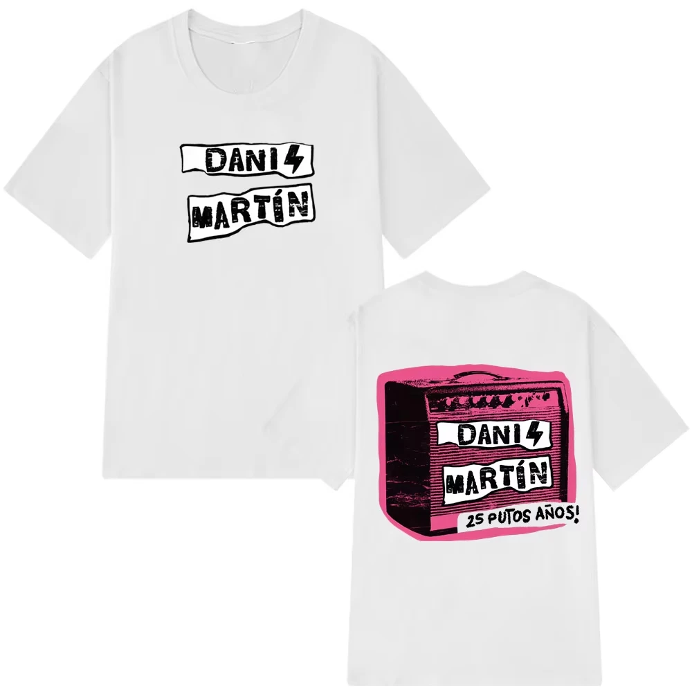 2026 Neues Dani Martín 25 Jahre Print T-Shirt für Männer und Frauen, Oversized, Baumwolle – Detail 3