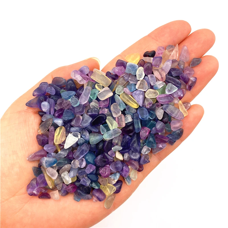 50g Natural Colorful Fluorite Gravel Rock Chips for Aquarium Home Decoration Accessories Natural Stones and Minerals