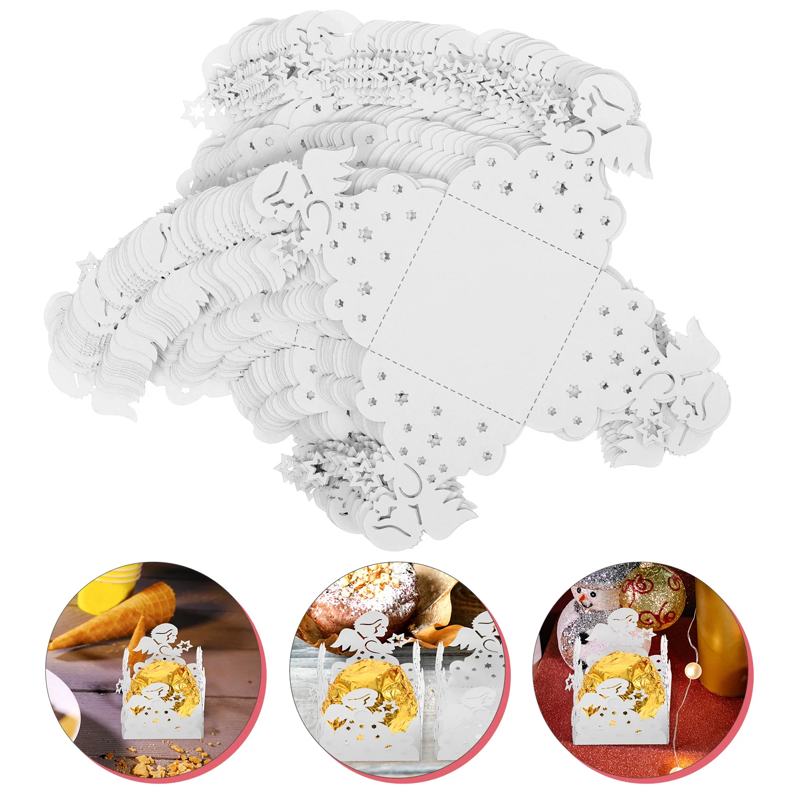 

50Pcs Angel Pattern Chocolate Wrappers Paper Truffle Cups Candy Cups Wedding Party Dessert Packaging Supplies Truffle Wrappers