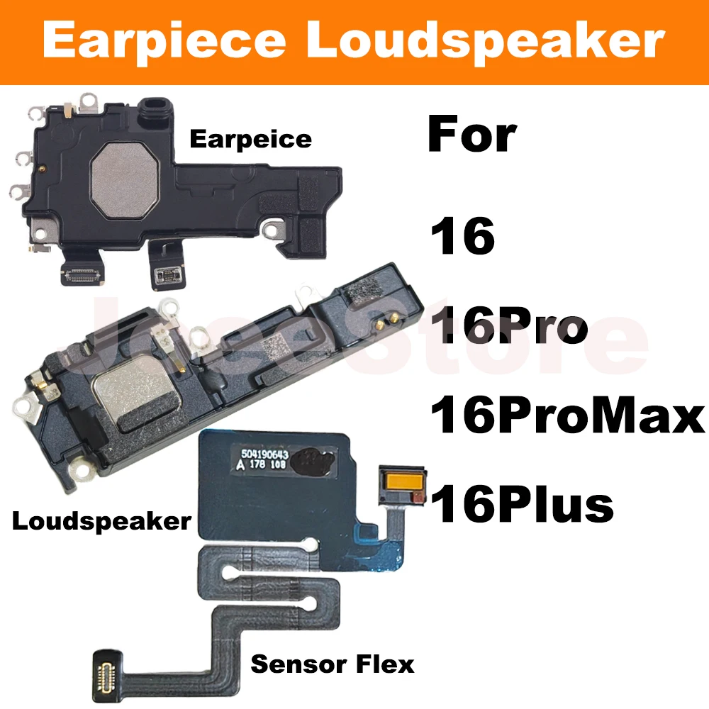 

Наушник для iPhone 16, 16 Pro, 16 Pro Max 16 Plus, динамик, датчик приближения, гибкий кабель, верхняя часть, маленькая гарнитура, фиксирующий звук, громкоговоритель