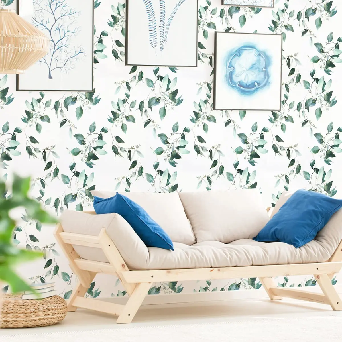 Vinyl Green Leaf Peel and Stick Wallpaper Self Adhesive Contact Paper Removable Waterproof Wallpaper For Furniture Renovation