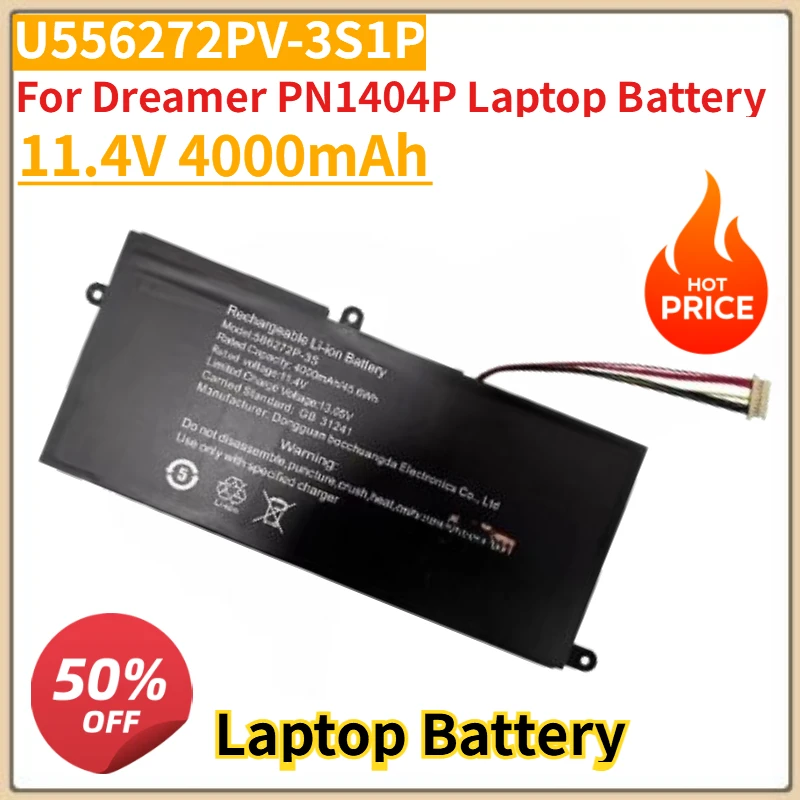 

New High-Quality 11.4V 4000mAh U556272PV-3S1P 10 Pin 7 Line for Dreamer PN1404P ‌Laptop Battery