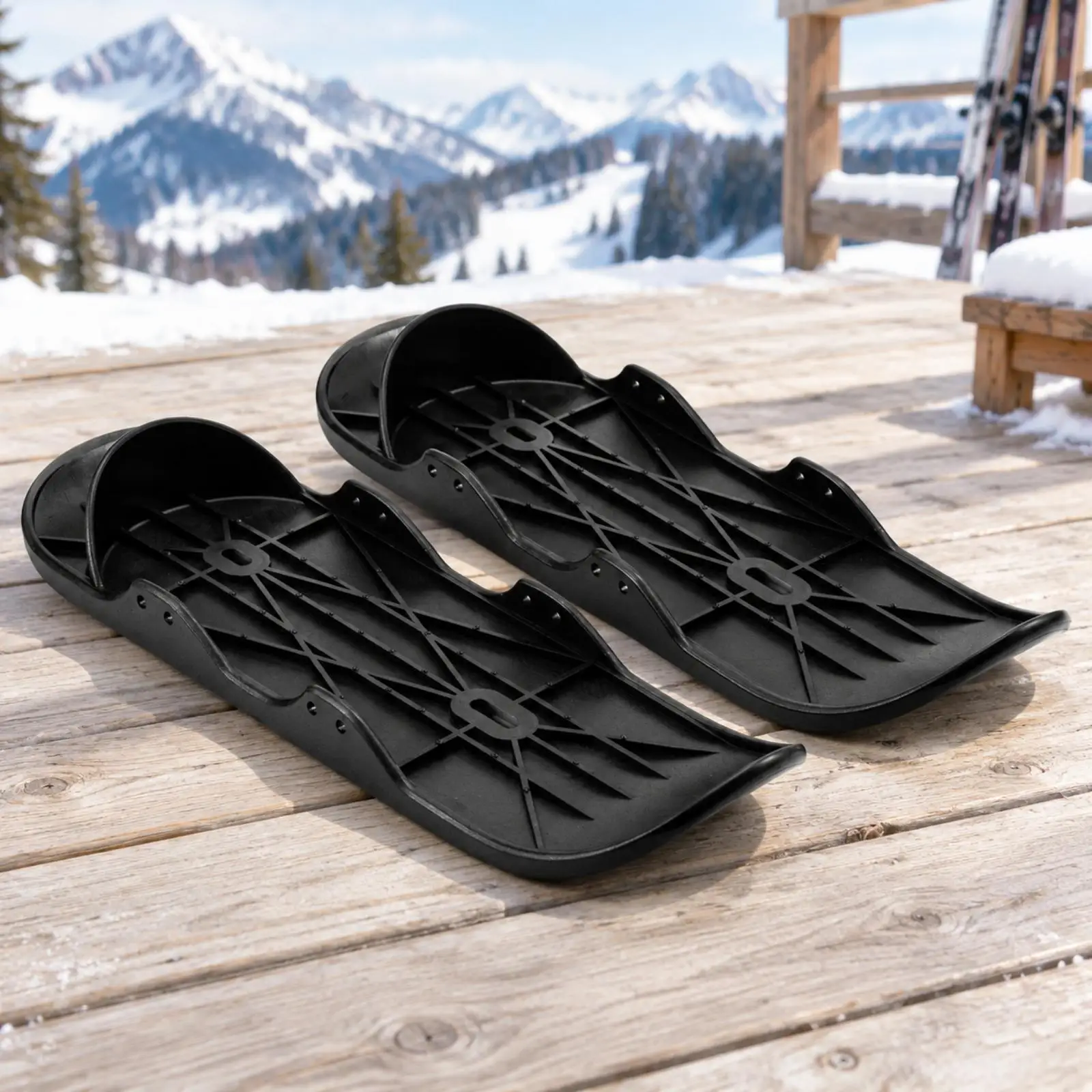 Plastic Cross Country Ski Short Skate Board for Packed Snow Sliding Outdoor Winter Activity Gear for Youth