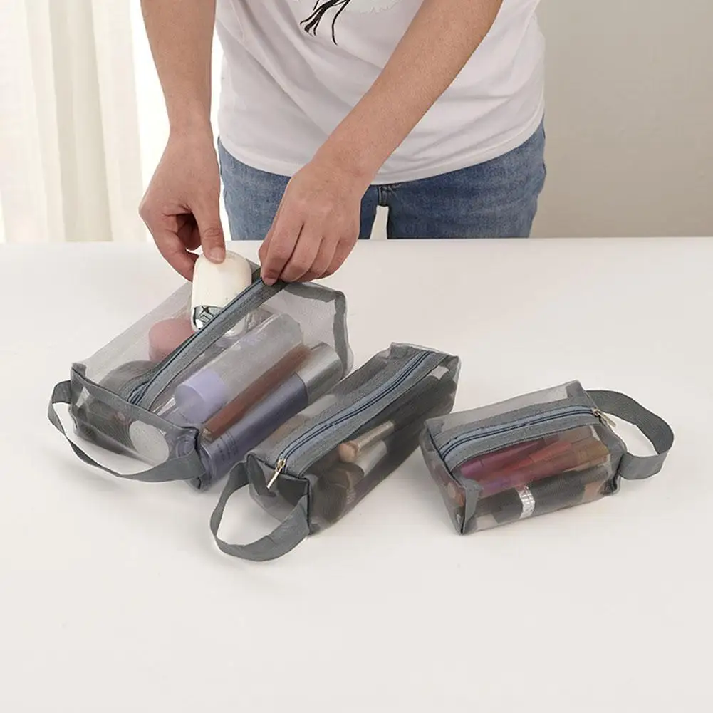 Travel Storage Three Piece Multifunctional Combination Cosmetics Ziplock Bag Organizer Line Earphone Waterproof Power Bank V0Z0