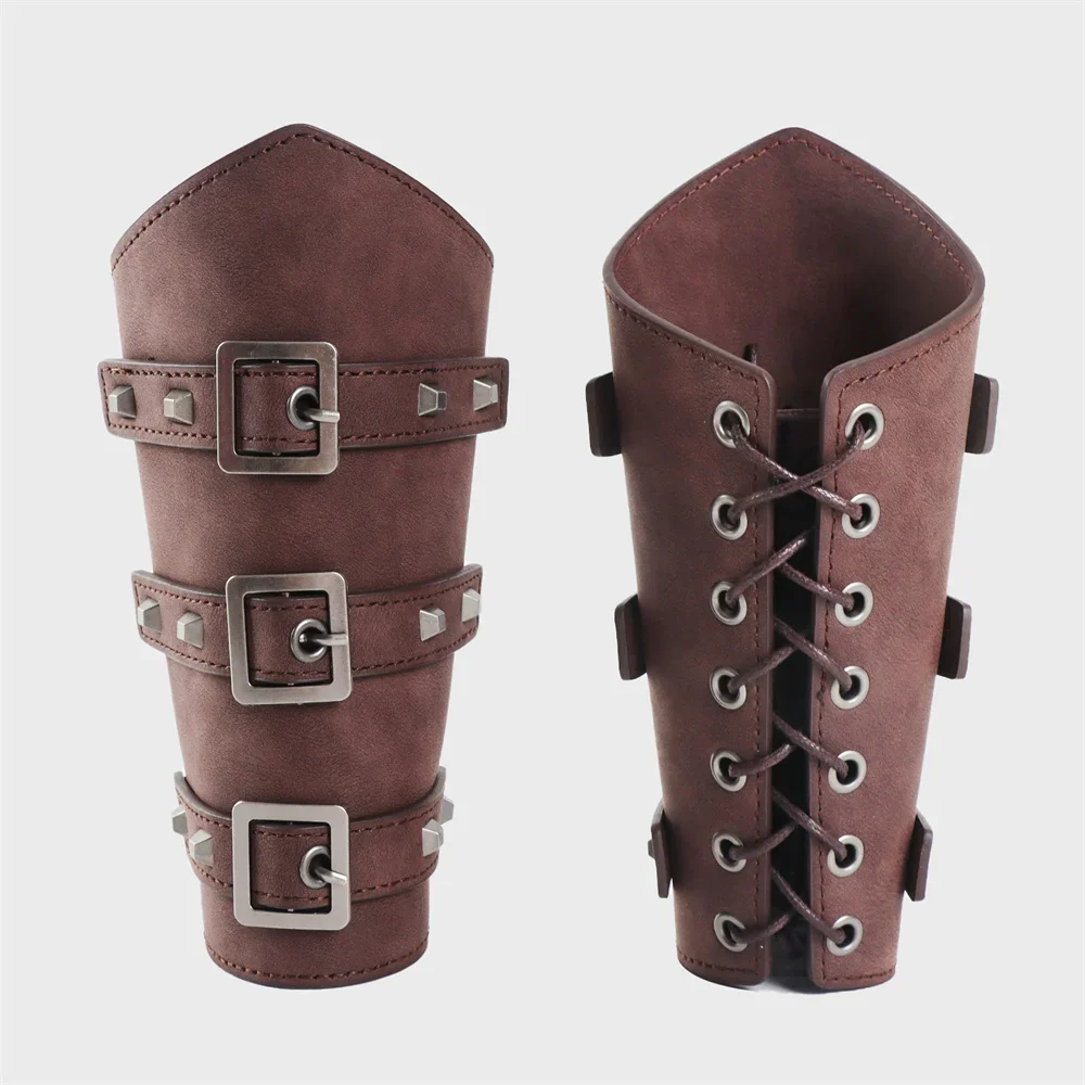 5PCS Men\'s Renaissance Costume Sets Medieval Arm Wrist Halloween Viking Belt Faux Leather Belt Pouch LARP Cosplay Accessories