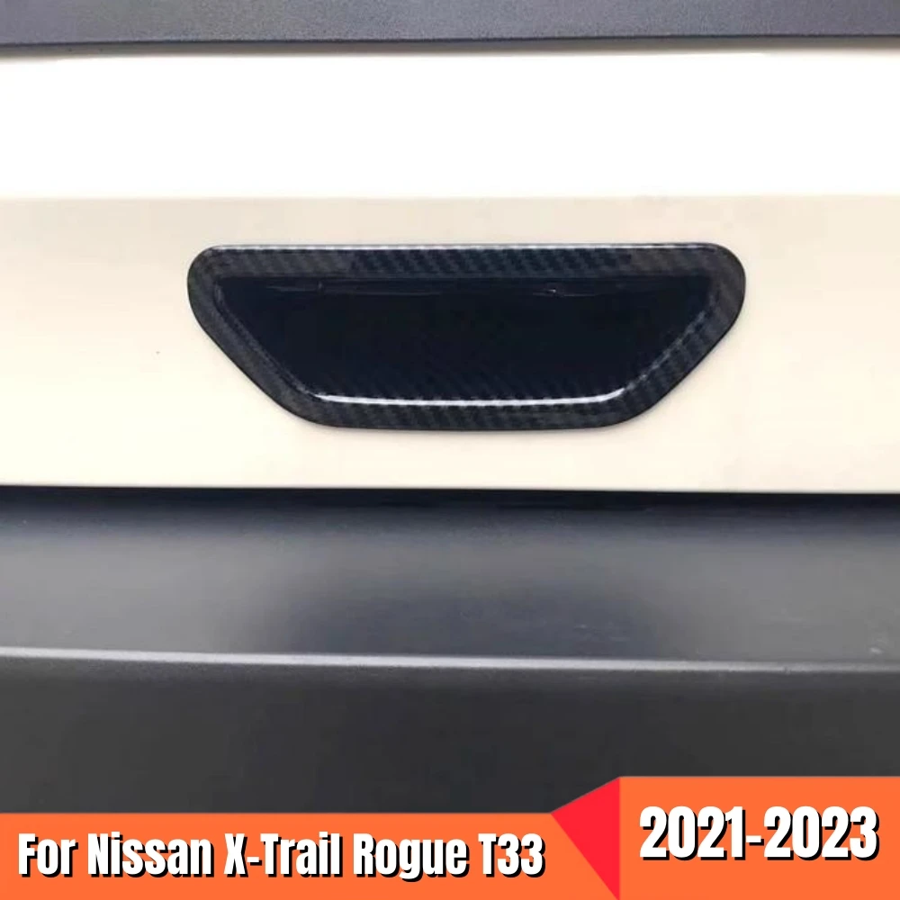 

For Nissan X-Trail T33 Rogue 2021 2022 2023 ABS Carbon fiber Car Back Tail door rear handle bowl Cover Trim Styling Accessories