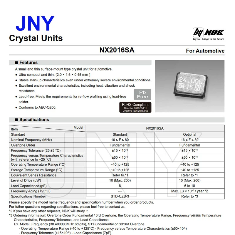 1 قطعة SMD2016 NX2016SA-52MHZ-EXS00A-CS06016 الكريستال السلبي عالية الدقة سطح جبل مذبذب المكونات السلبية الأصلية