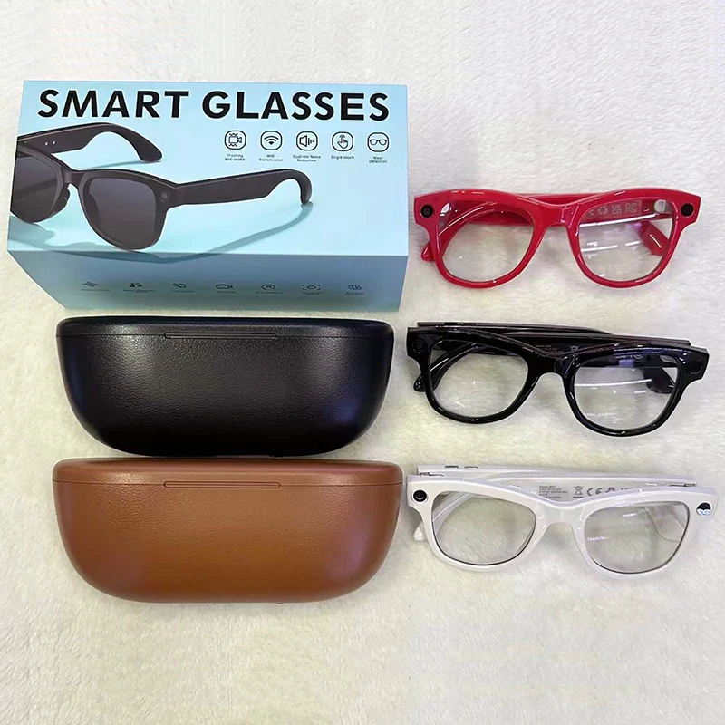 

Rechargeable 800W Pixel Camera Smart Glasses With Charging Case Smartglasses Wifi Transmission Image Recognition Ai Translation