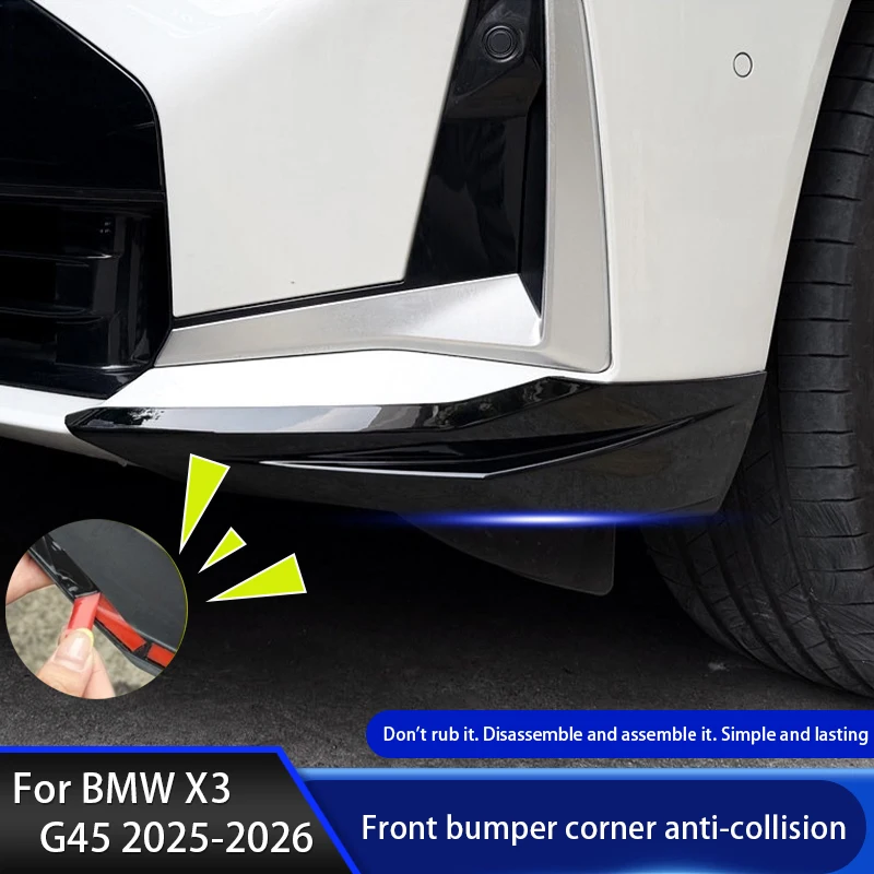 

Для BMW X3 G45 2025-2026: Защитная накладка на угол переднего бампера, противоударная полоса, защита края бампера, декоративная накладка от царапин
