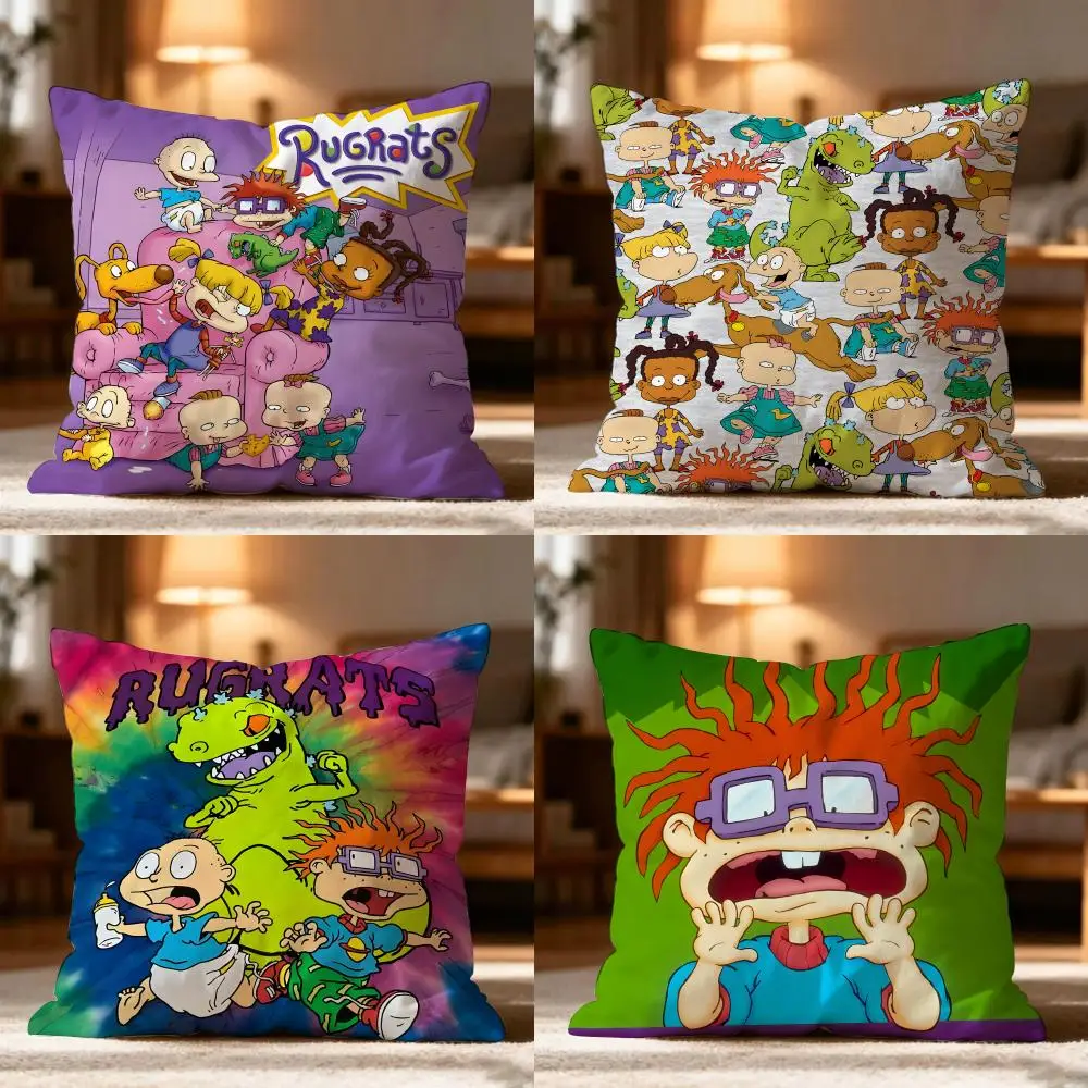R-rugrats Animation Film Pillow Case Cushion Cover Soft Washable Pillow Case Multi-Scene For Couch Bed Travel Office Use