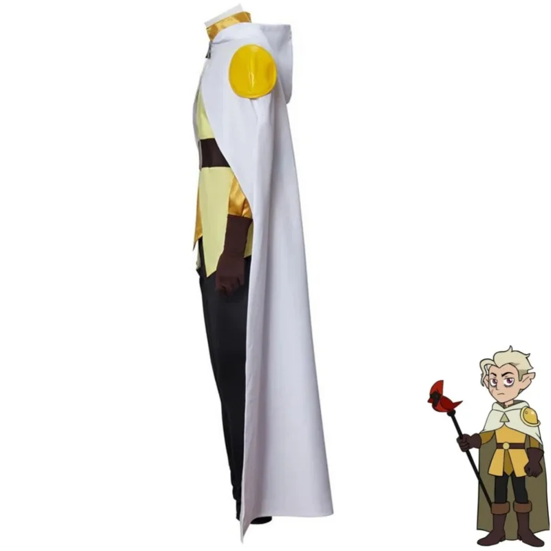 Anime American TV Series Owl House Luz Hunter Cosplay Costume White Cloak Cape Uniform Full Set Man Halloween Carnival Suit AS63