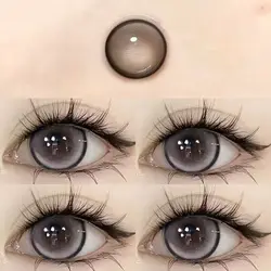 DUOXIU 2pcs Color Contact Lenses With Diopter Large Diameter 14.5mm Beauty Pupil Blue Grey Natural Color Lens Free Fast Shipping
