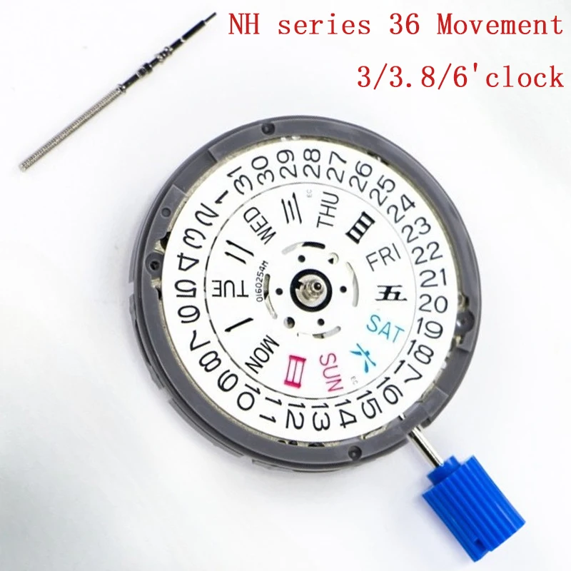 

Белый/черный календарь, автоматический механизм NH36 с 24 камнями, заводная головка на 3.0 и 3.8 часах, комплект деталей для часов NH36, все на английском языке.