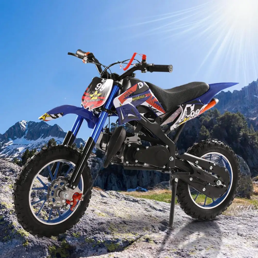 （Maximum Load 330lb）49cc 2-stroke mini off-road motorcycle, mini gasoline powered motorcycle with front and rear disc brakes